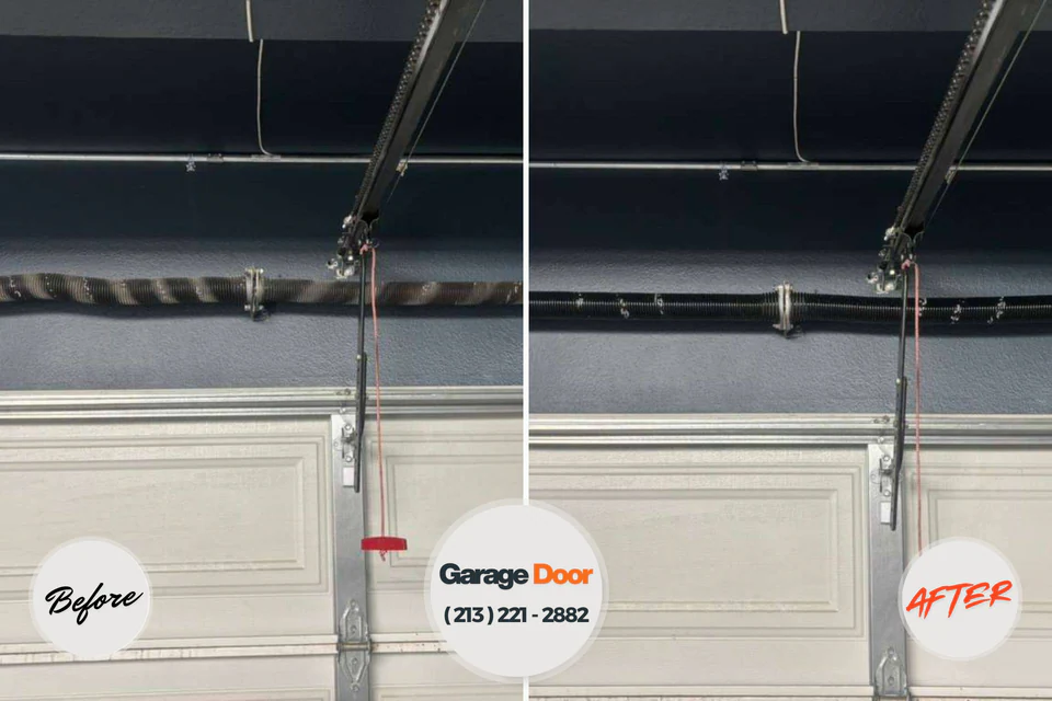 Before and after: garage door repair Ridgefield Park, NJ